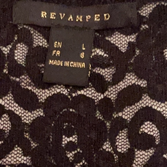 EUC REVAMPED LACE LONG SLEEVE CROP TOP SZ LG - Picture 4 of 6